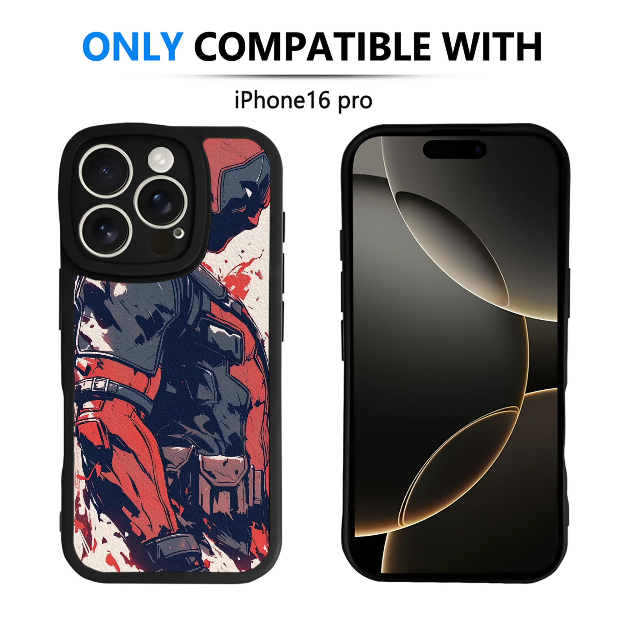 （画像用） Deadpool デッドプール 【iPhone 16シリーズ対応】シリコンスマホケース（レザー調） 材質：シリコン